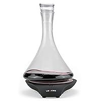 Electric Aerator and Glass Decanter Set, Smart Swirl Aerating Base Ages Wine in Minutes, Premium Aeration for Sommeliers, Wine Enthusiasts (Piano Black)