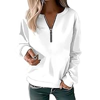 Womens Going out Tops,Womens Oversized Half Zip Pullover Long Sleeve Sweatshirt Quarter Zip Trendy Hoodie