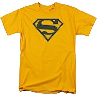Superman Navy & Gold Shield Licensed Adult T-Shirt