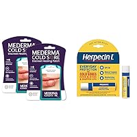 Mederma Discreet Cold Sore 30 Patches and Herpecin L Lip Balm Stick SPF30 for Cold Sores and Chapped Lips