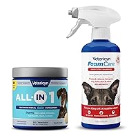Vetericyn All-in 1 Multifunctional Senior Dog Supplement with Glucosamine and FoamCare Spray-On Medicated Dog Shampoo