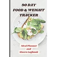 90 DAY FOOD & WEIGHT TRACKER: Meal Planner and Macro Logbook | Simple Journal for Weight Loss | Fitness Journal For Women | Nutrition Tracker