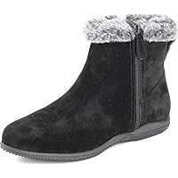 Softwalk Women's Helena Ankle Boot, Black Suede, 7.5 2W US