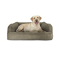 Arlee Sofa Couch Pet Dog Bed - Chew Resistant - Memory Foam - Assembled USA - Large -Walnut