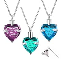 Heart Stainless Steel Memorial Pendant Cremation Urn Necklace for Ashes Urn Keepsake Gift Woman Man Pendant -Always on My Mind 3pcs Pendant