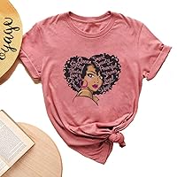 Black Girl Graphic Shirts for Women - Afro Woman Magic Shirt, Black Girl Tee, Afro Queen Black Pride