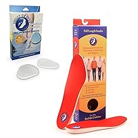 Pure Stride Professional Full Length Insoles (1 Pair, Men's 14-15) and Gel Metatarsal Cushions (1 Pair) - Pain Relief for Feet