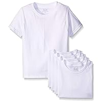 Fruit of the Loom Boys White Crews Tee, X-large (Pack of 5)