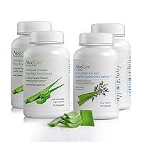 AloeCure Organic Aloe Vera Capsules Pack - 4 Pieces - 2 x VeraFlex, 2 x Aloe Vera Capsules