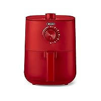 BELLA 3 Qt Manual Air Fryer Oven and 5-in-1 Multicooker with Removable Nonstick and Dishwasher Safe Crisping Tray and Basket, 1400 Watt Heating System, Matte Red