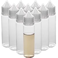 10pcs empty 60ml PET liquid bottle Unicorn dropper bottle DIY liquid bottle (All White transparent, 60ML X 10PCS)