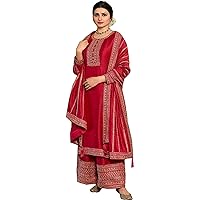 Ethnic Party Wear Indian Designer Ready to Wear Heavy Embroidery Worked Shalwar Kameez Plazzo Suits