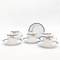 香蘭社 Koransha 1005-HC Coffee Bowl Plate Orchid Lace White