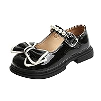 Girls Shoes Size 9 Boys Buckle Children Flats Strap Leather Shoes Non-Slip Baby Shoes Girls Boys School Shoes