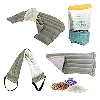 A Bundle of 3 Reusable Microwave Heating Pads for Muscle, Joints, Neck, Shoulders, Back, and Cramps with Soothing Lavender Aroma for Stress and Tension – Natural Hot and Cold Packs – 3 Packs-Lavender