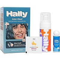 HALLY Color Cloud - Foaming Semi-Permanent Hair Dye Kit, Mess-Free Color Application, Gentle Formula Keeps Hair Nourished for Vibrant Long-Lasting Results up to 4-6 Weeks or 25 Washes - Blue Crush