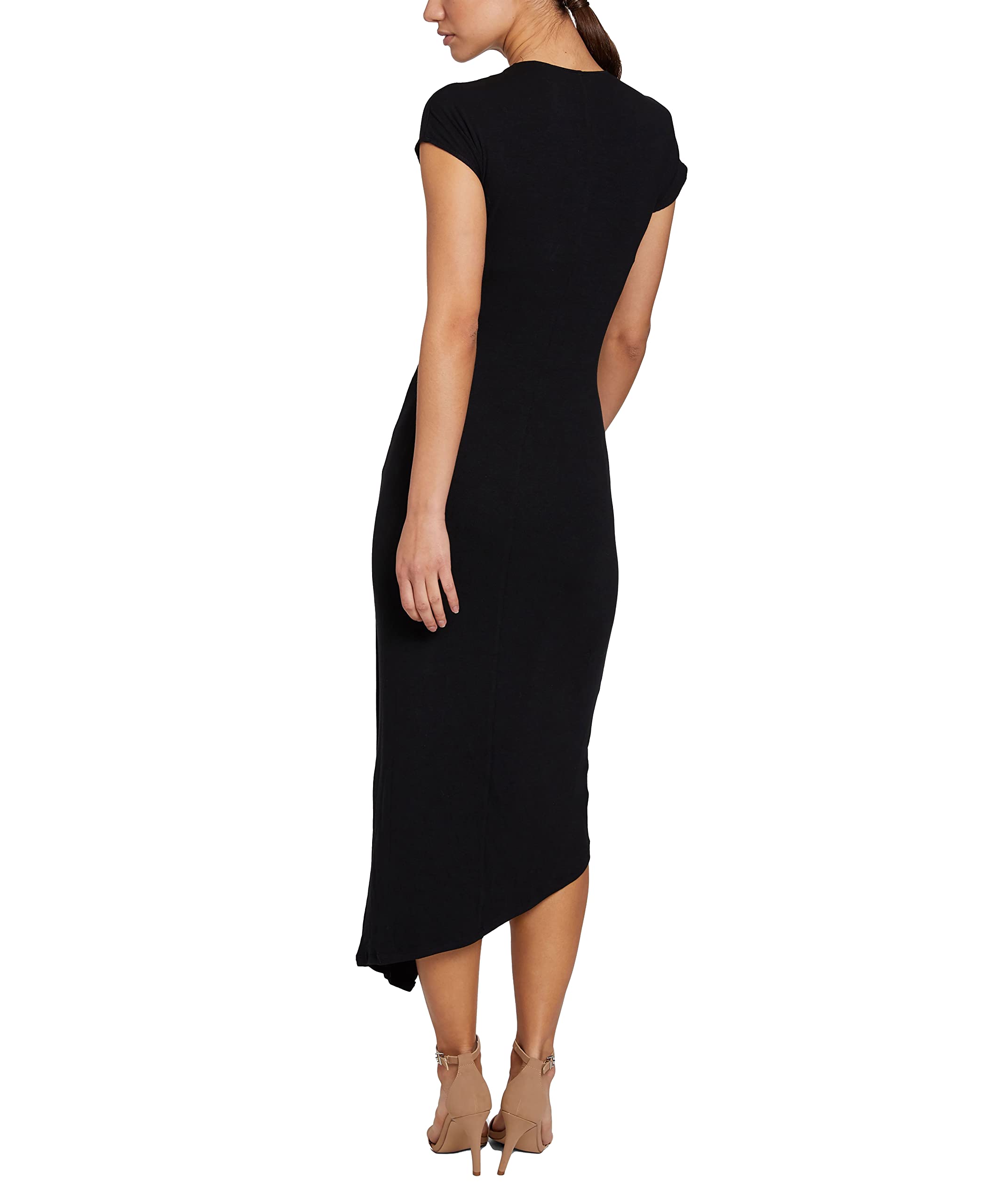 LAUNDRY BY SHELLI SEGAL Women's Midi Cap Sleeve Asymmetrical Knot Front Dresses