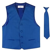 BOY'S Dress Vest & NeckTie Solid PINK Color Neck Tie Set
