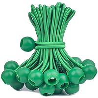 PerkHomy 30 PCS Ball Bungee Cord 6 Inch Heavy Duty Bungie Cord Balls for Tarp Tie Down Canopy Camping Tents Cargo Holding Wire Hoses Patio Umbrellas Awning (30pc Green)