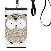 Simplicity Style Chubby Owl Phone Wallet Purse Hanging Mobile Pouch Black Pocket