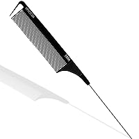 Pin Tail Comb Wide Teeth (Carbon Anti-Static Black Line Hair Comb)(VPVCC-06)