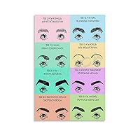 MOJDI Eyelash Extension Guide Poster Eyelash Poster Eyebrow Care Poster (2) Canvas Painting Wall Art Poster for Bedroom Living Room Decor 24x36inch(60x90cm) Unframe-style
