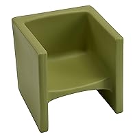 Cube Chair for Kids, Flexible Seating Classroom Furniture for Daycare/Playroom/Homeschool, Indoor/Outdoor Toddler Chair, Fern (CF910-014)