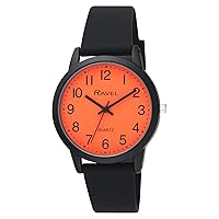 Ravel - Unisex Black Cased Silicone Watch - Analogue Quartz - R1814