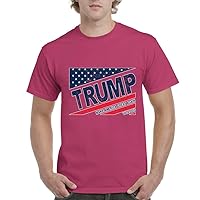 Trump Vote 2016 American Flag GOP Gifts Mens T-Shirt Tee X-Large Heliconia Pink