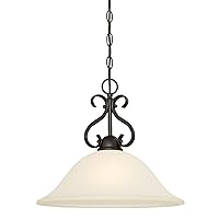 Westinghouse Lighting 6306000 Dunmore One-Light Indoor Pendant, Oil Rubbed Bronze Finish with Frosted Glass, 1, White, Black