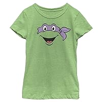 Nickelodeon Little Teenage Mutant Ninja Turtles Don Big Face Girls Short Sleeve Tee Shirt