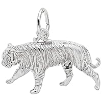 Rembrandt Charms Tiger Charm, Sterling Silver