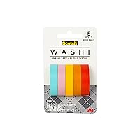 Scotch Washi Tape, Summer Design, 5 Rolls, Great for Bullet Journaling, Scrapbooking and DIY Décor (C1017-5-P4)