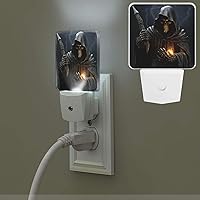 Grim-Reaper Print Night Light Plug-in Led Night Lamp Dusk to Dawn Smart Sensor 0.5w Nightlight Into Wall for Bedroom Hallway Bathroom Kitchen