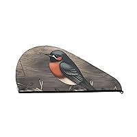 Barn Swallow in Graphite Print Dry Hair Cap for Women Coral Velvet Hair Towel Wrap Absorbent Hair Drying Towel with Button Quick Dry Hair Turban for Travel Shower Gym Salons