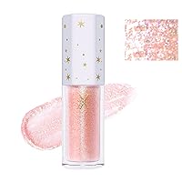 Liquid Glitter Eyeshadow, X Voilet Fairy | Easy to Apply, Quick Drying, Long Lasting, Lightweight K-Drama Makeup Twinkle Eye Shadow 0.15 oz (G10 Fairy Gold Pink)