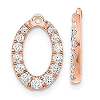 14k Rose Gold Lab Grown Diamond Oval Earrings Jackets Measures 14.45mm Long Jewelry for Women