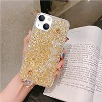 Bonitec Case for iPhone 14 Glitter Case, iPhone 14 Case with Bracelet Women Girls Bling Sparkle Luxury Shockproof Protective Phone Case for iPhone 14 6.1 inches, Gold