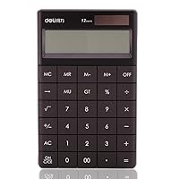 Electronic Desktop Calculator with 12-Digit Large Display, Solar and Button Dattery Dual Power Standard 12-Digit Big Display Handheld Function Desktop Calculator (Black3)