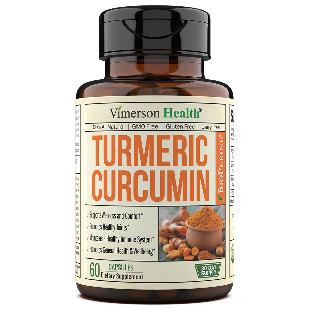 Turmeric Curcumin & Black Pepper Extract. High Absorption Joint Support Supplement with Bioperine. 95% Curcuminoids. Antioxidant Turmeric Supplement for Inflammation Balance & Immune Support. 60 Caps