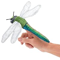 Folkmanis Mini Dragonfly Finger Puppet, Green, Blue, White