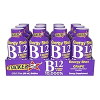 Stacker 2 Grape B12 Energy Shot, 2oz (12 Pack)