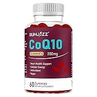 CoQ10 Gummies 200mg - 60 Count - High Absorption - Raspberry Flavored - Non-GMO - Gluten-Free - Coenzyme Q10 - CoQ10 Gummies