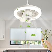 AVZYARDY Modern LED Ceiling Light with Fan, Ceiling Fan with Lighting, Dimmable 3-Speed Timing E27 Ceiling Fans with Lighting and Remote Control, for Bedroom, Kitchen, Dining Room