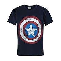 Avengers Age of Ultron Captain America Shield Kid's T-Shirt 7-8 Years Blue