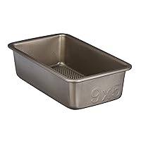 Goodcook Aluminized Steel, Diamond-Infused Non-Stick Coated Textured Bakeware, Loaf Pan, champagne pewter