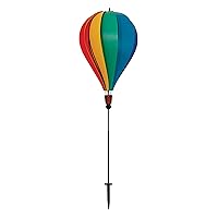 In the Breeze Rainbow Poly 10-Panel Hot Air Balloon Ground Spinner