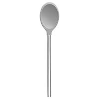 Tovolo Mixing Spoon With Stainless Steel Handle Scratch Heat-Resistant Stirring, Kitchen Utensil Safe for Nonstick Cookware & Cast Iron Skillets, Oyster Gray