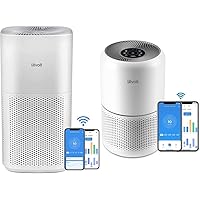 Smart Air Purifiers for Home Large Room, Covers up to 1588 Sq. Ft, APP Control and PM2.5 Display, White & Smart Air Purifier for Home Bedroom, H13 HEPA Air Filter, Core300S
