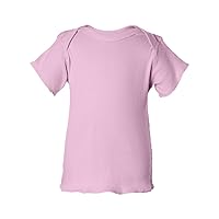 Rabbit Skins Infant Lap Shoulder T-Shirt, Pink, 18M